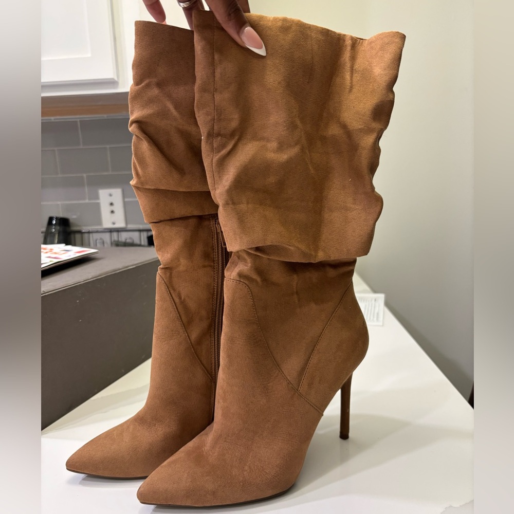 Jessica Simpson Tan Heeled Boots with Stiletto